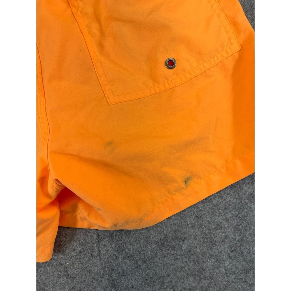 Vintage Quiksilver Board Shorts Mens Small Orange Pull On Swim Trunks Y2K Summer